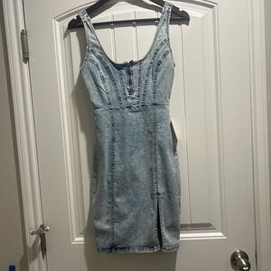 Light Blue Denim Bodycon Dress